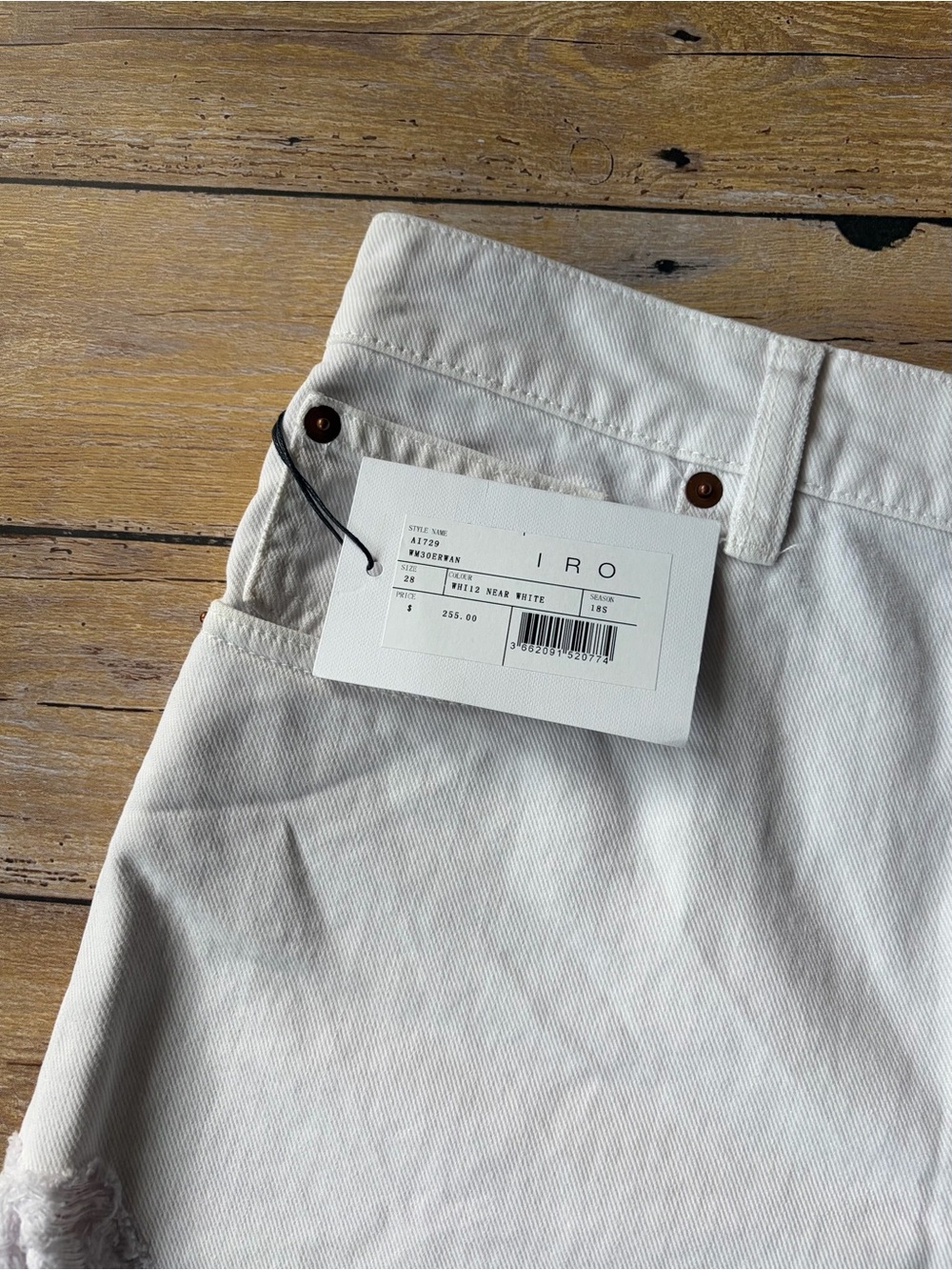 NWT IRO Distressed High Rise Denim Shorts-size 28 - Picture 8 of 8